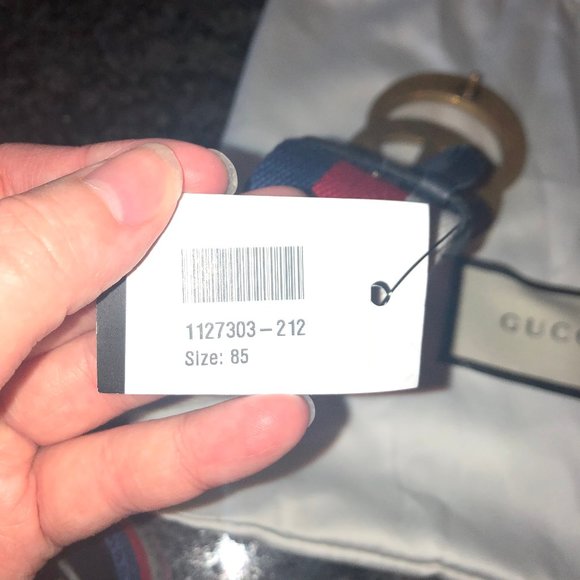 Gucci Striped Canvas and Leather Belt - Picture 4 of 5